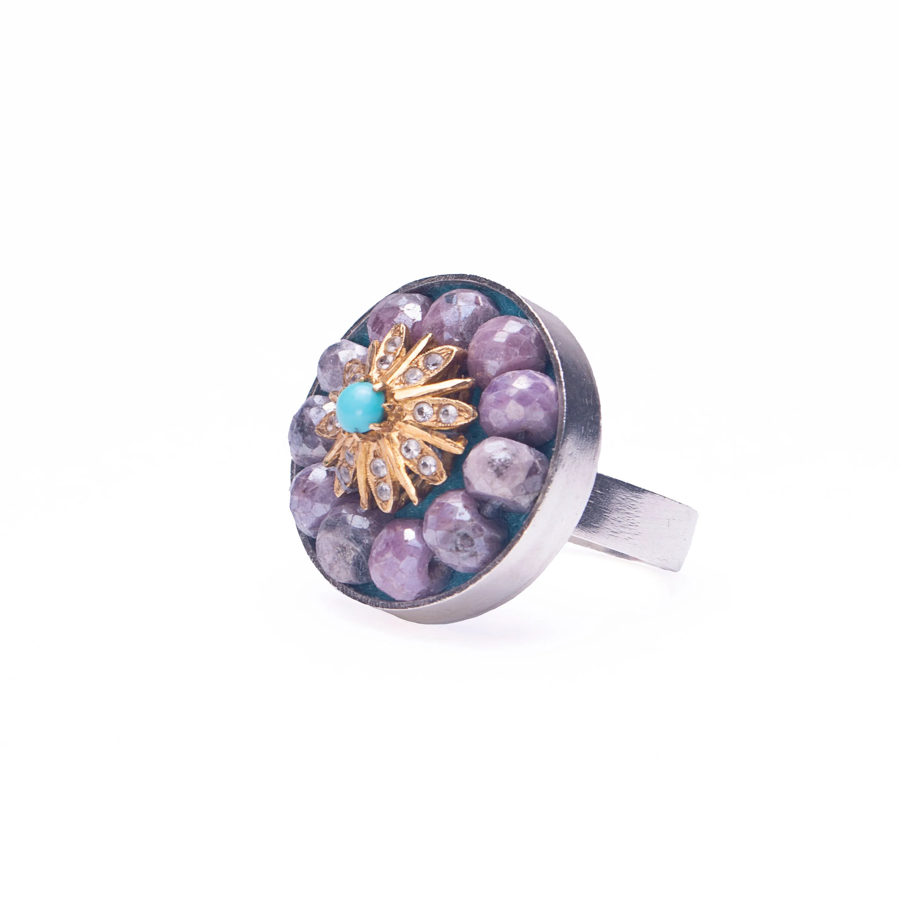Gold and Diamond Mosaic Ring (Wanderlust Paris)
