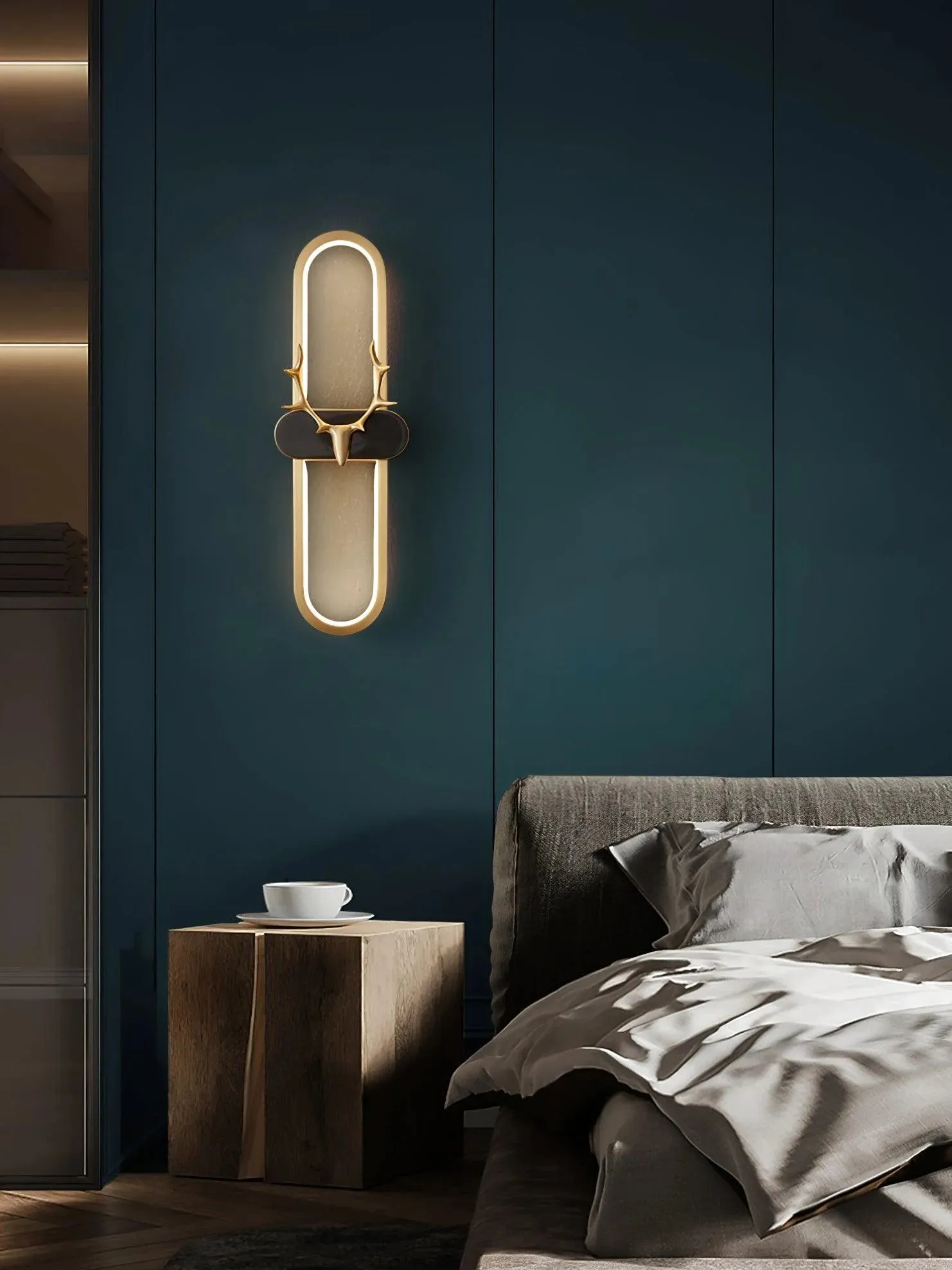 Gold Antler Wall Lamp