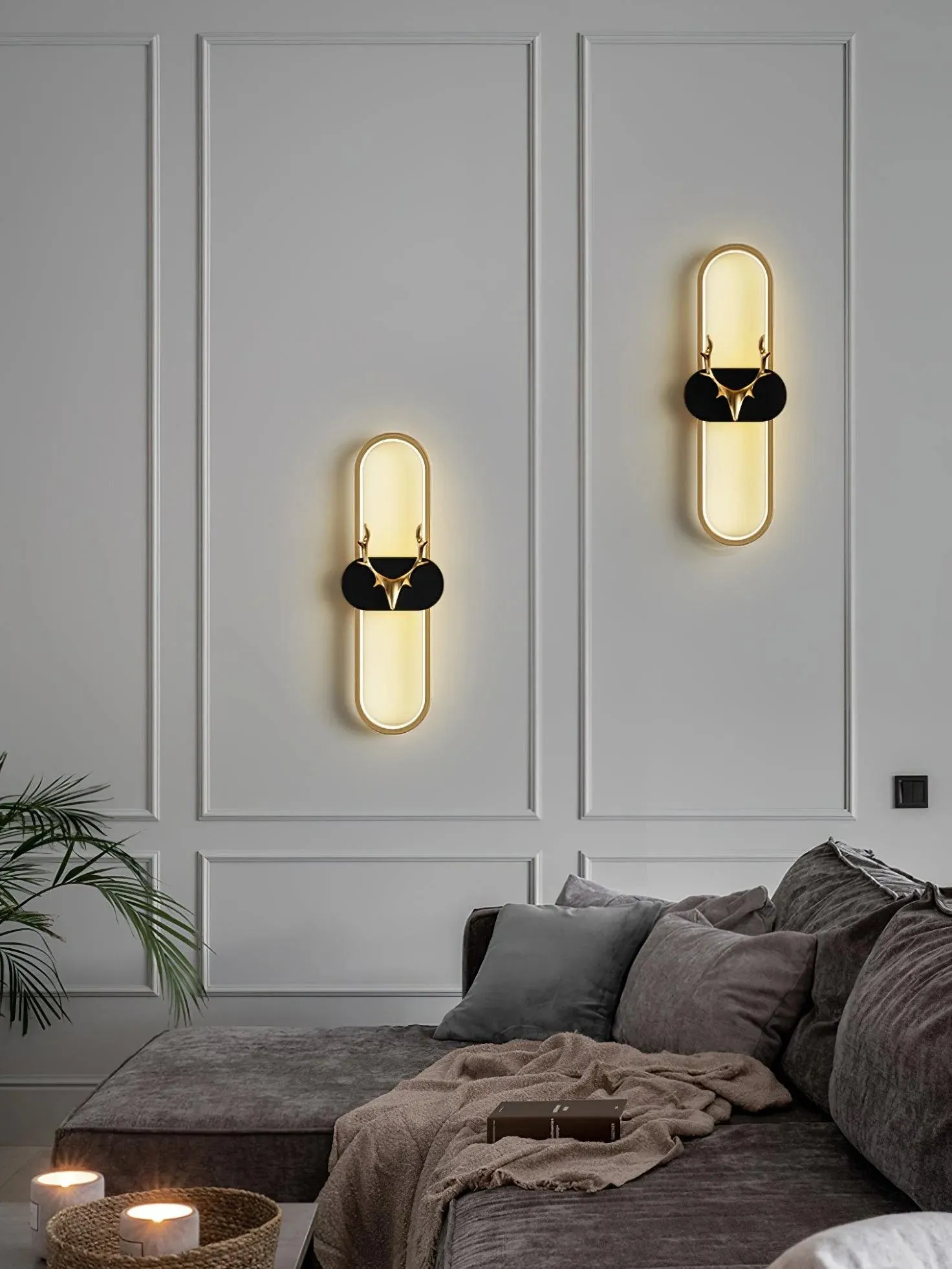 Gold Antler Wall Lamp