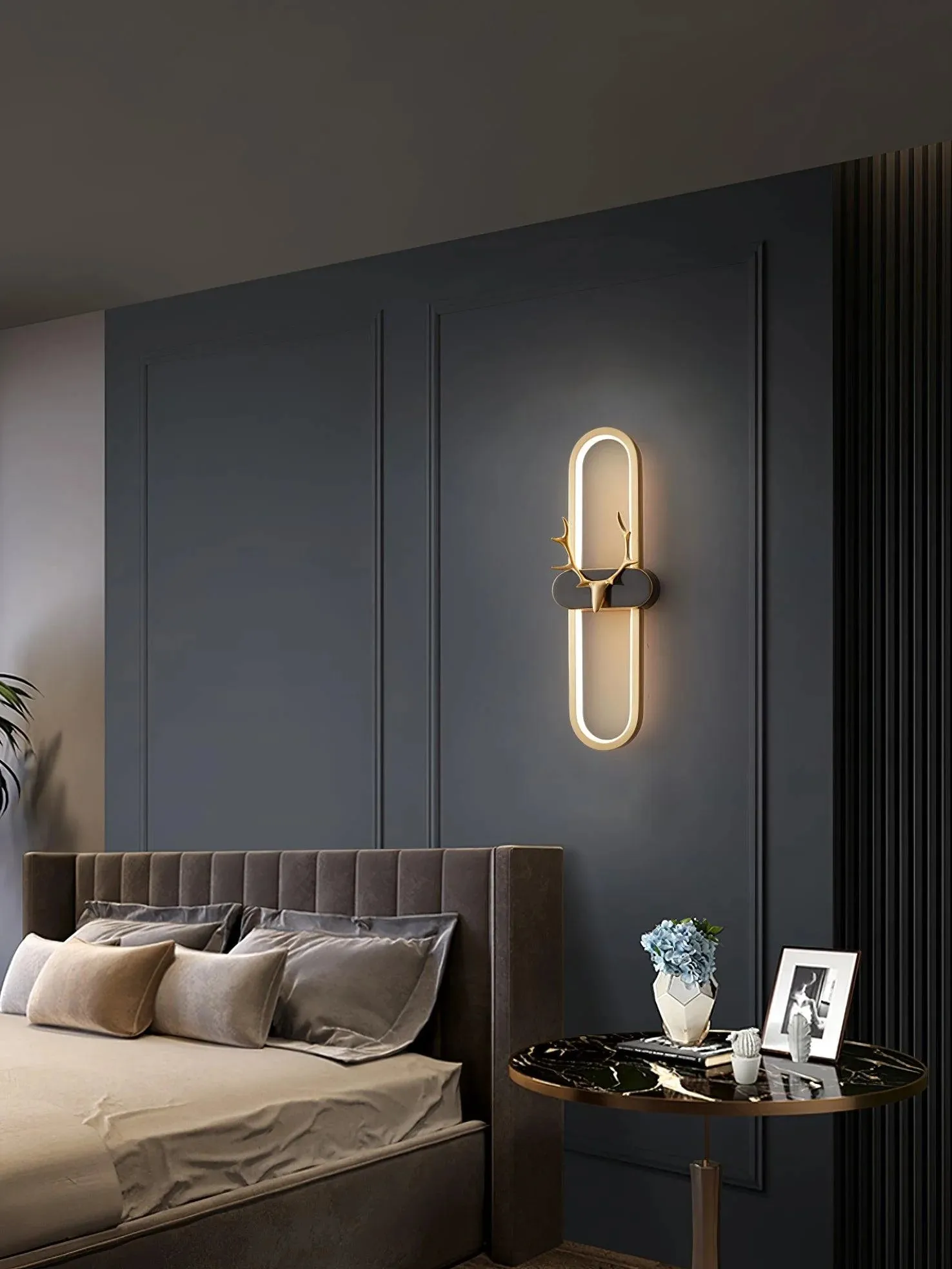 Gold Antler Wall Lamp