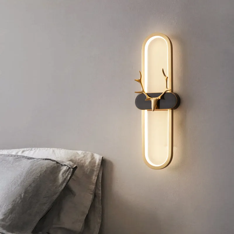 Gold Antler Wall Lamp