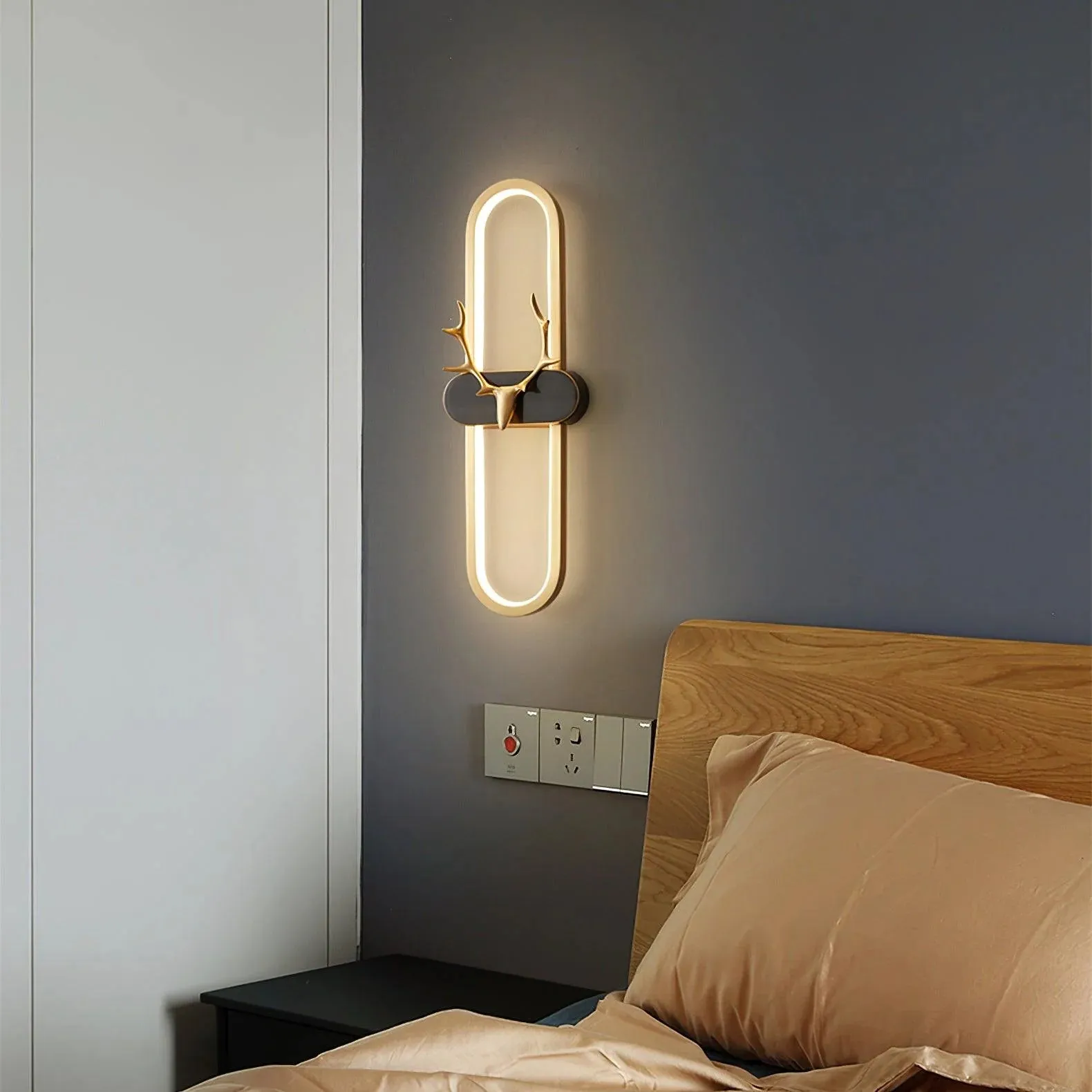 Gold Antler Wall Lamp