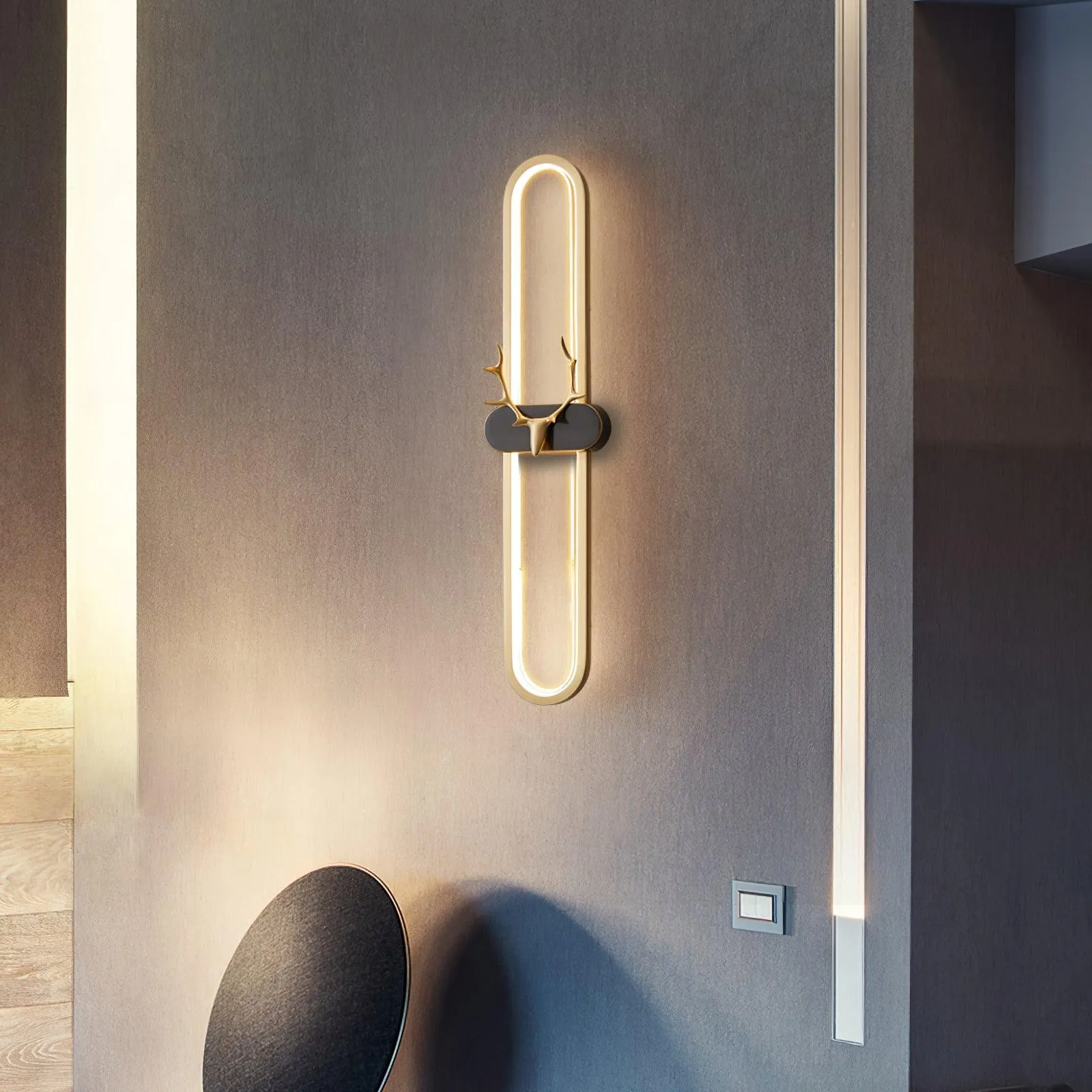 Gold Antler Wall Lamp