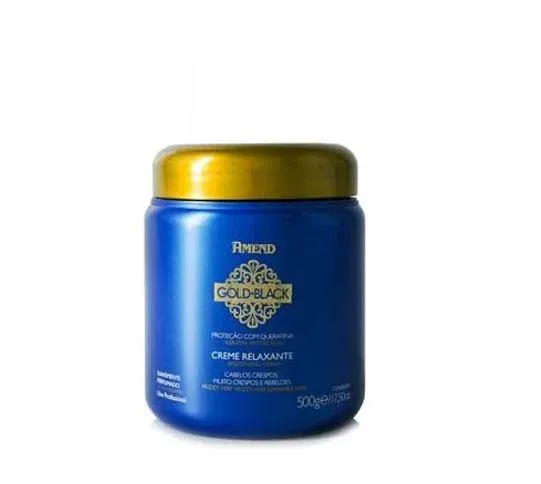 Gold Black Keratin Nutrition Wavy Curly Hair Relaxing Cream 500g - Amend