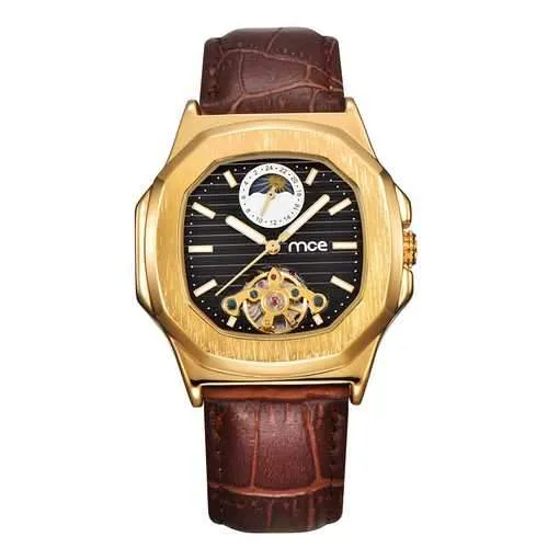 Gold Case Men Watch Moon Phase Automatic Mechanical Watch