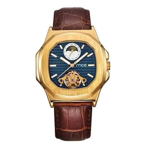 Gold Case Men Watch Moon Phase Automatic Mechanical Watch