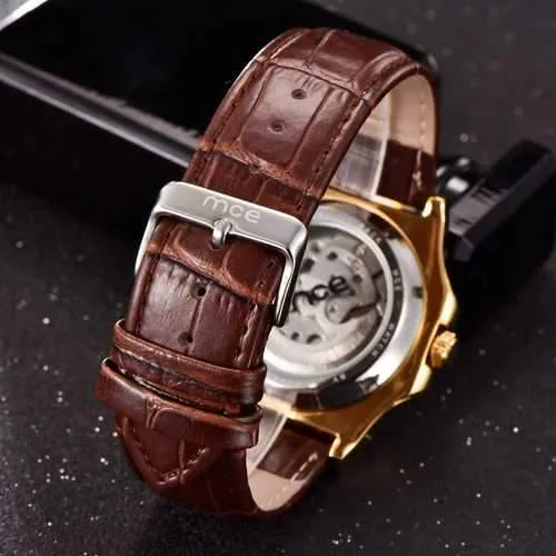 Gold Case Men Watch Moon Phase Automatic Mechanical Watch