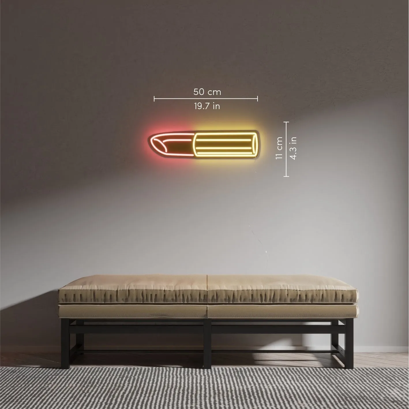 Golden Lipstick by Tom Wesselmann - LED neon sign