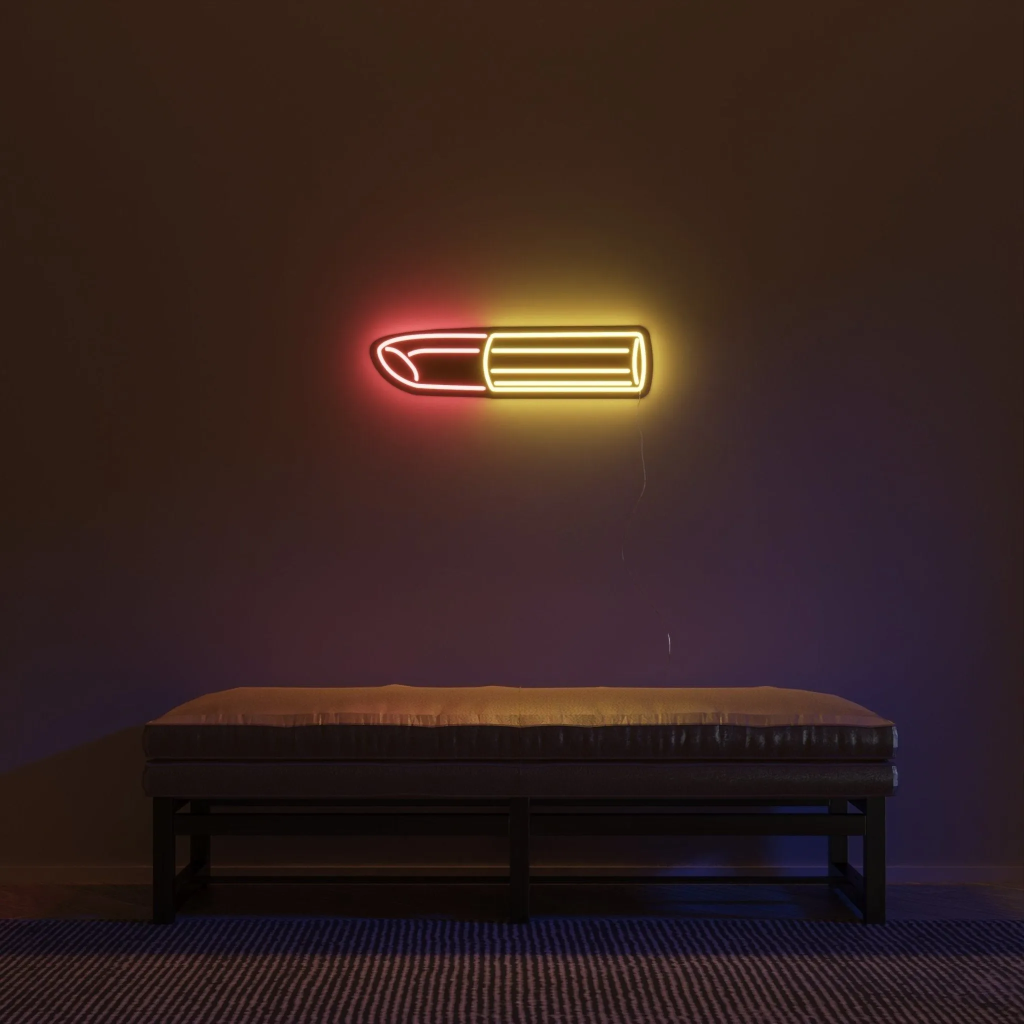 Golden Lipstick by Tom Wesselmann - LED neon sign