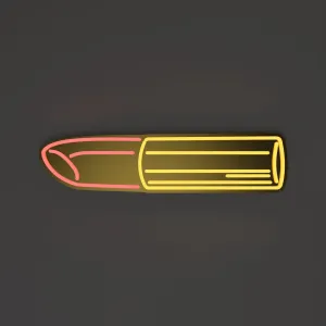 Golden Lipstick Neon Sign by Tom Wesselmann