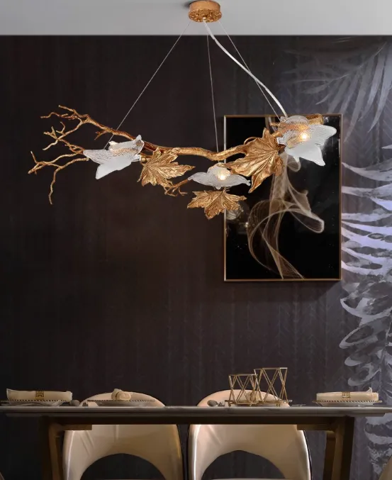 Golden Maple Leaf Chandelier