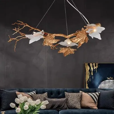 Golden Maple Leaf Chandelier
