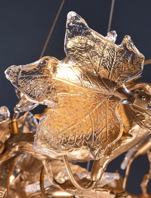 Golden Maple Leaf Chandelier