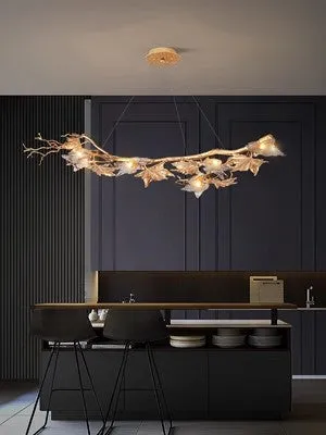 Golden Maple Leaf Chandelier