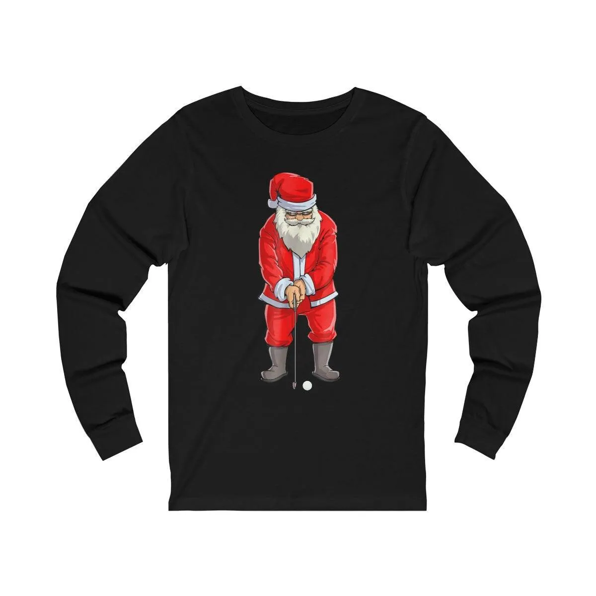 Golfing Santa long sleeve, red Santa Golfer Christmas Club Sport Gift, Golf Santa, Santa playing Golf, Golf Lover Christmas Gift,