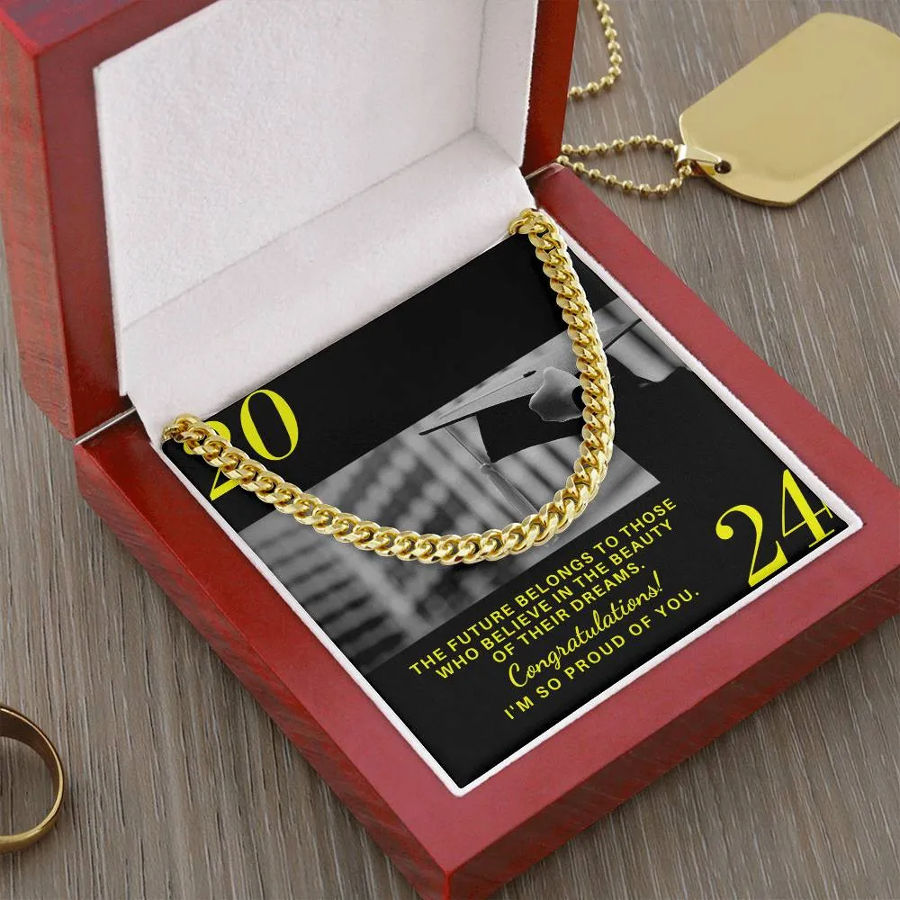 Graduation Gift Cuban Link Necklace For Son Batch 2024 Grad004 2024