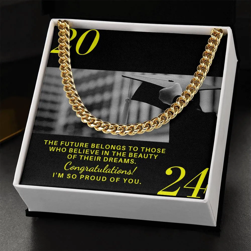 Graduation Gift Cuban Link Necklace For Son Batch 2024 Grad004 2024