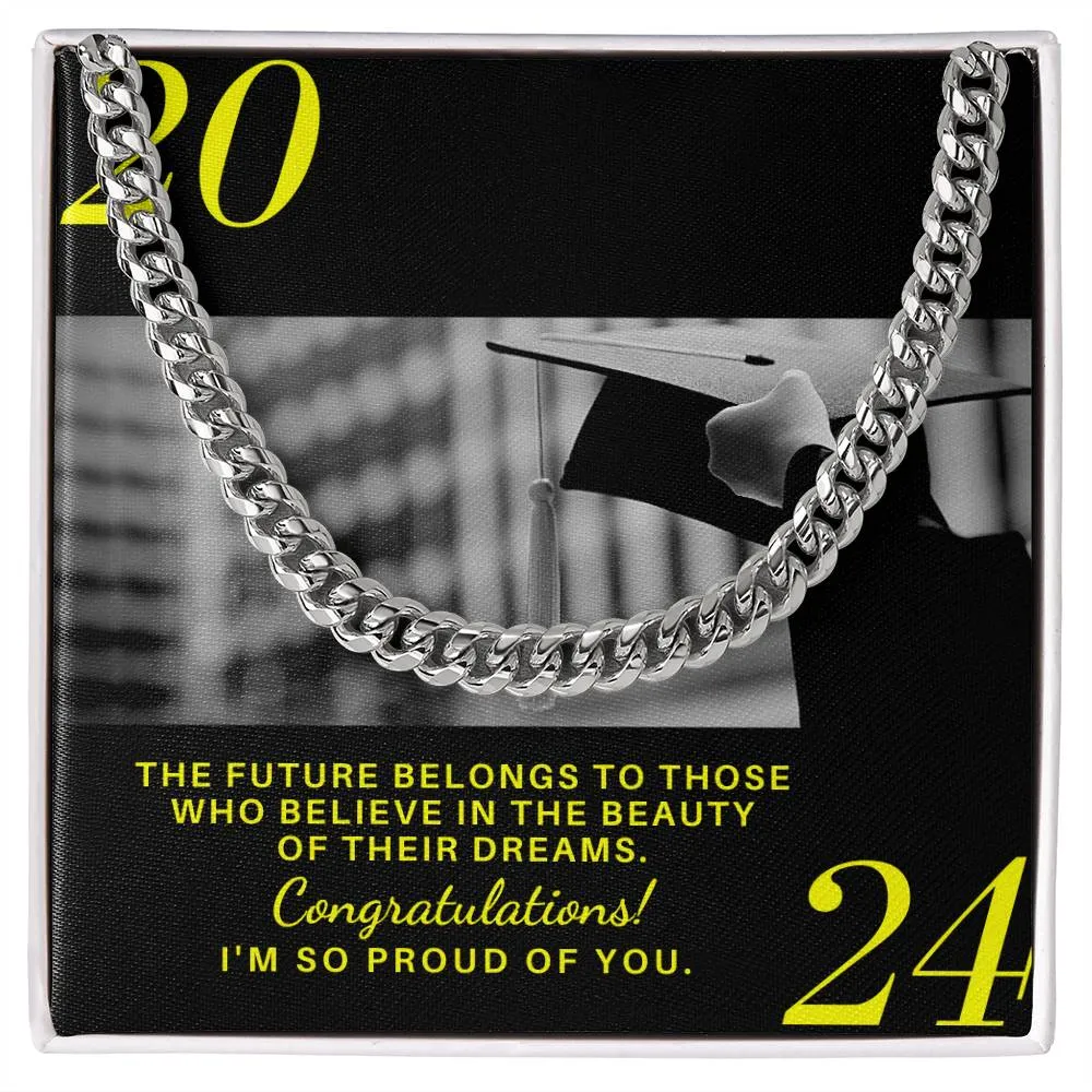 Graduation Gift Cuban Link Necklace For Son Batch 2024 Grad004 2024