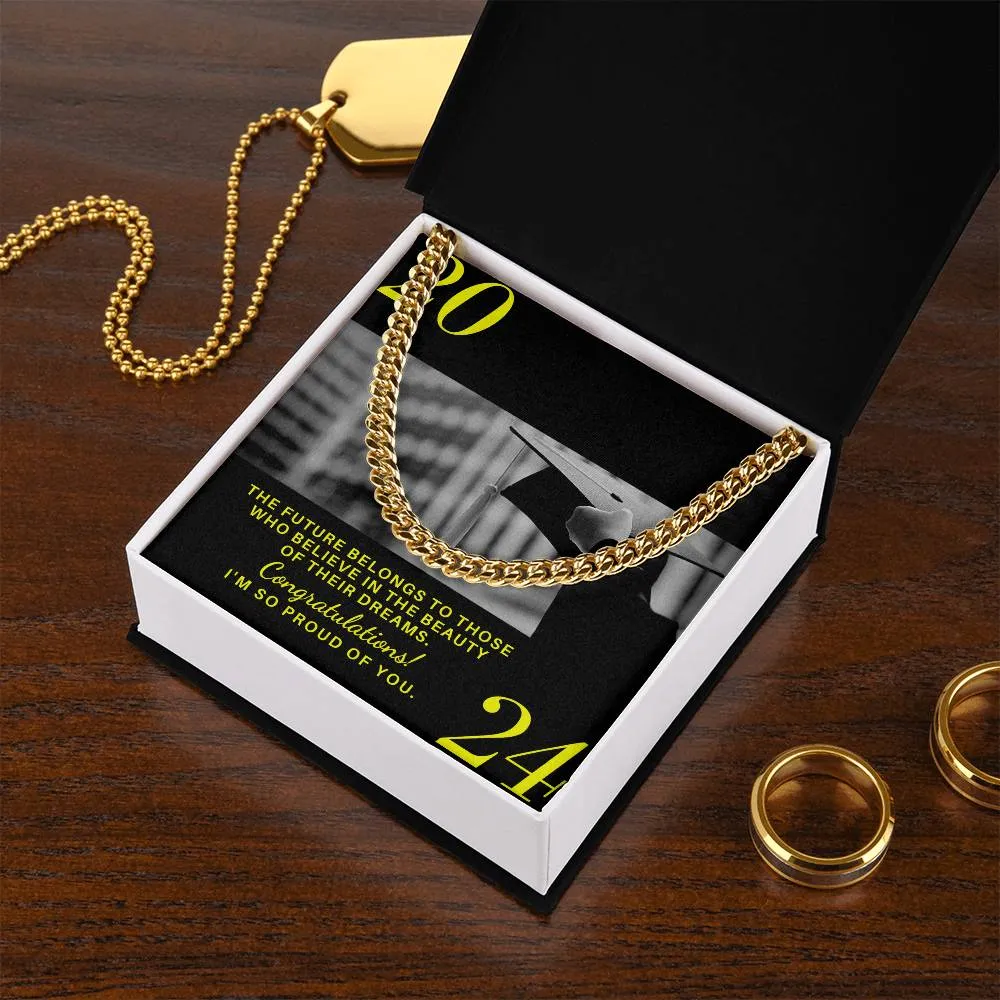 Graduation Gift Cuban Link Necklace For Son Batch 2024 Grad004 2024