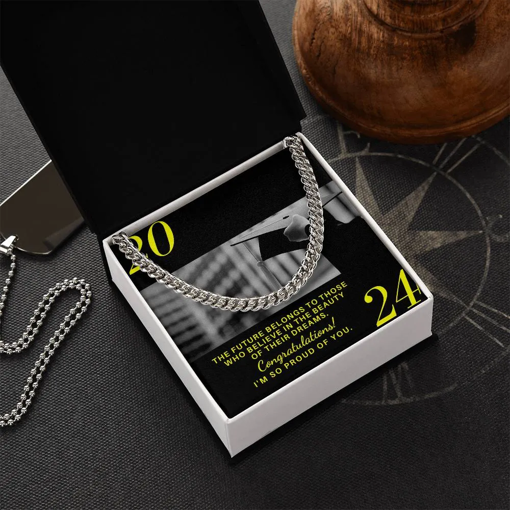Graduation Gift Cuban Link Necklace For Son Batch 2024 Grad004 2024