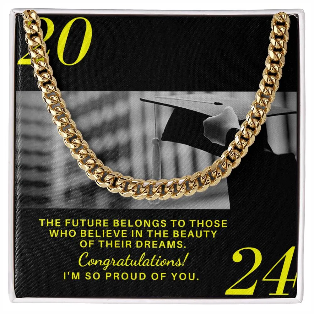 Graduation Gift Cuban Link Necklace For Son Batch 2024 Grad004 2024