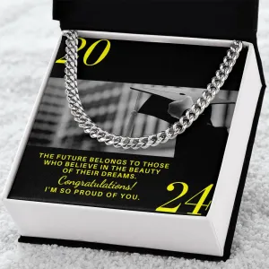 Graduation Gift Cuban Link Necklace For Son Batch 2024 Grad004 2024