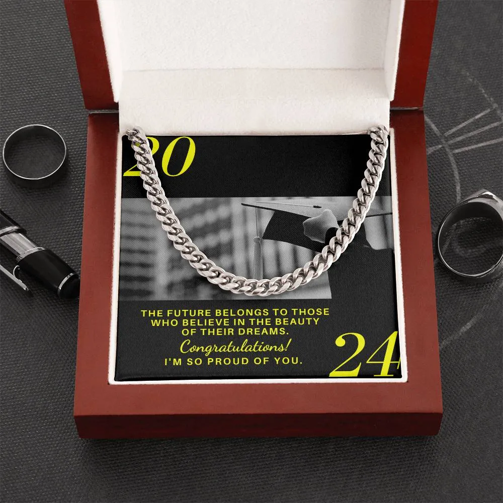 Graduation Gift Cuban Link Necklace For Son Batch 2024 Grad004 2024