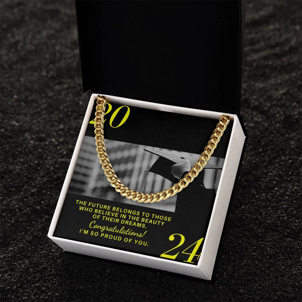 Graduation Gift Cuban Link Necklace For Son Batch 2024 Grad004 2024