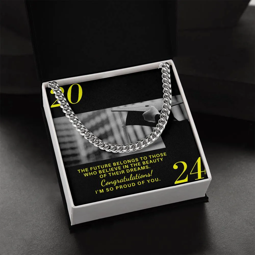 Graduation Gift Cuban Link Necklace For Son Batch 2024 Grad004 2024