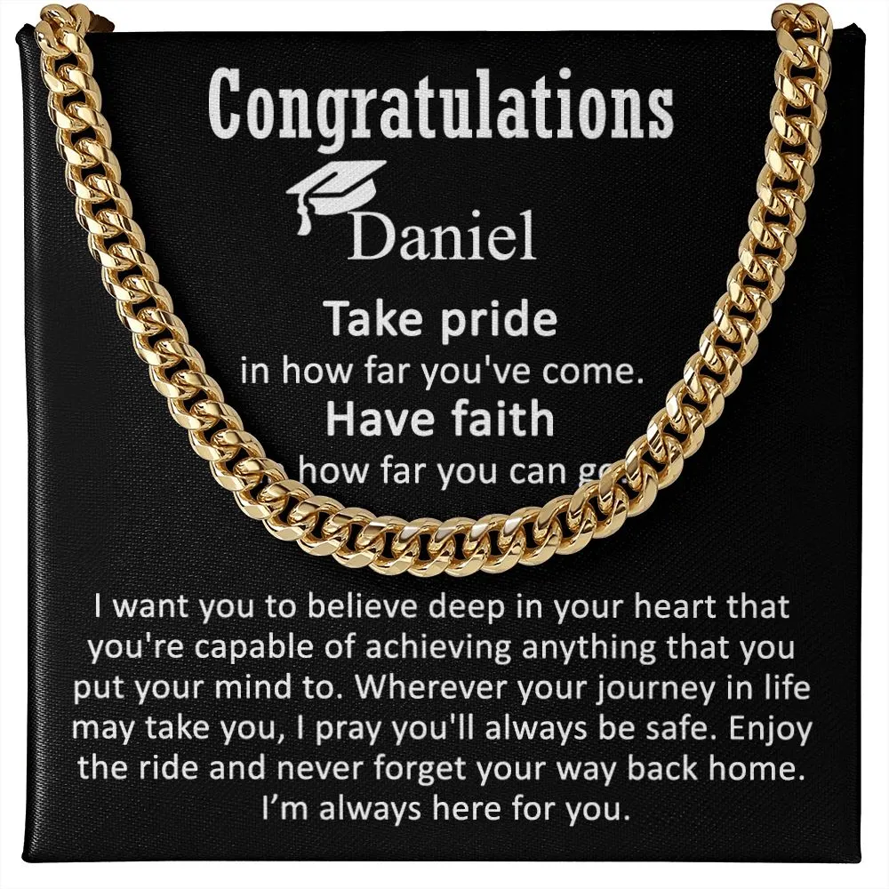 Graduation Gift For Boys Cuban Chain Necklace