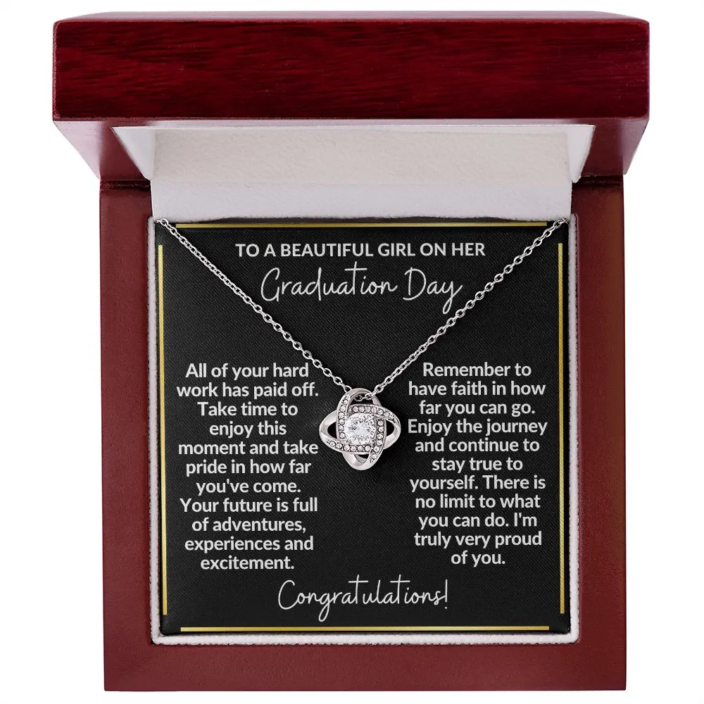 Graduation Gift Necklace For Her | Take Pride in How Far You've Come - Love Knot