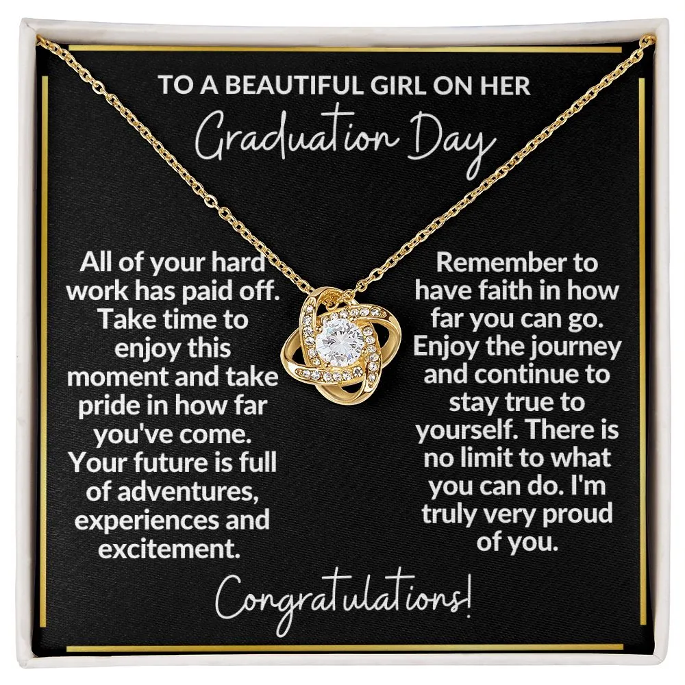 Graduation Gift Necklace For Her | Take Pride in How Far You've Come - Love Knot