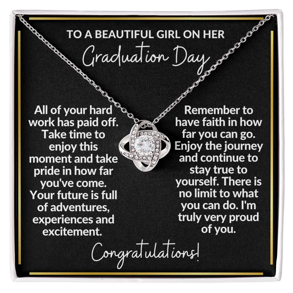 Graduation Gift Necklace For Her | Take Pride in How Far You've Come - Love Knot