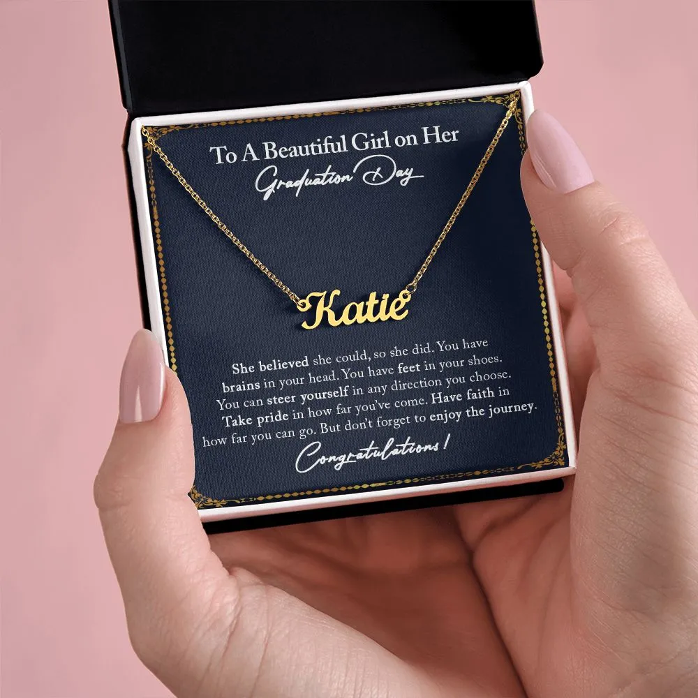 Graduation Gifts for Her, Name Necklace for College Graduation, High School Graduate