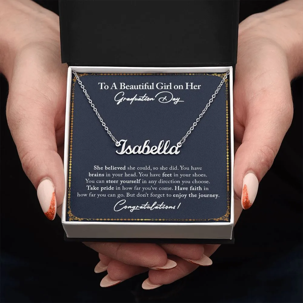 Graduation Gifts for Her, Name Necklace for College Graduation, High School Graduate