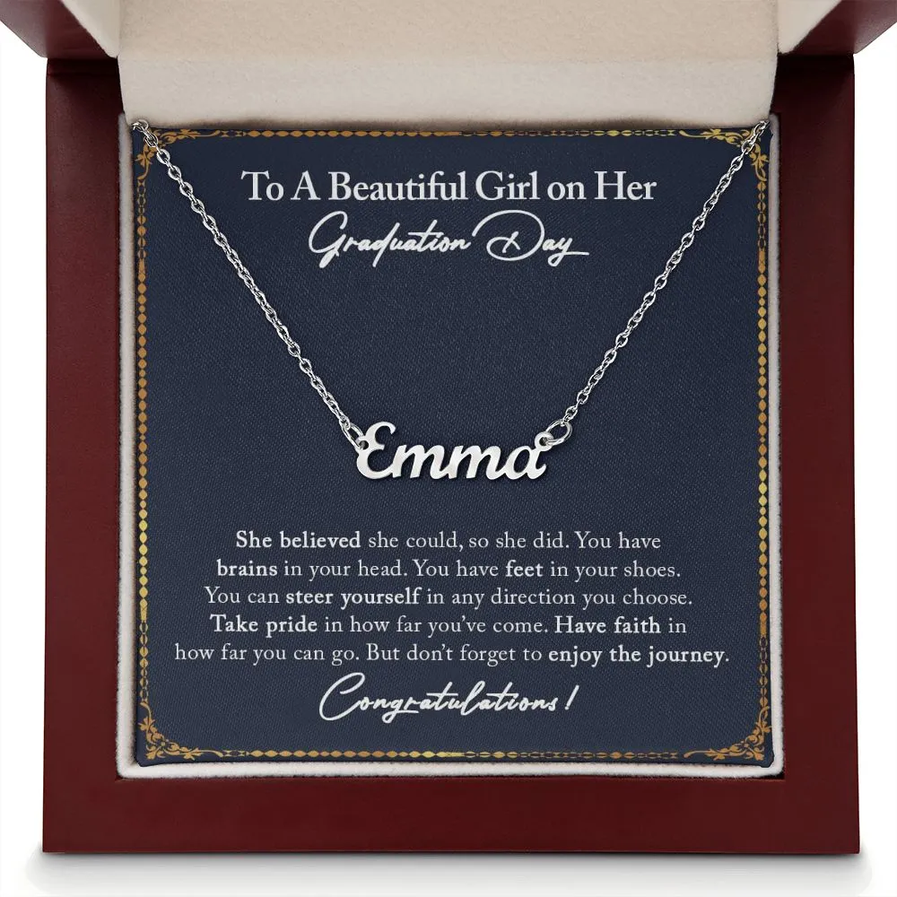 Graduation Gifts for Her, Name Necklace for College Graduation, High School Graduate