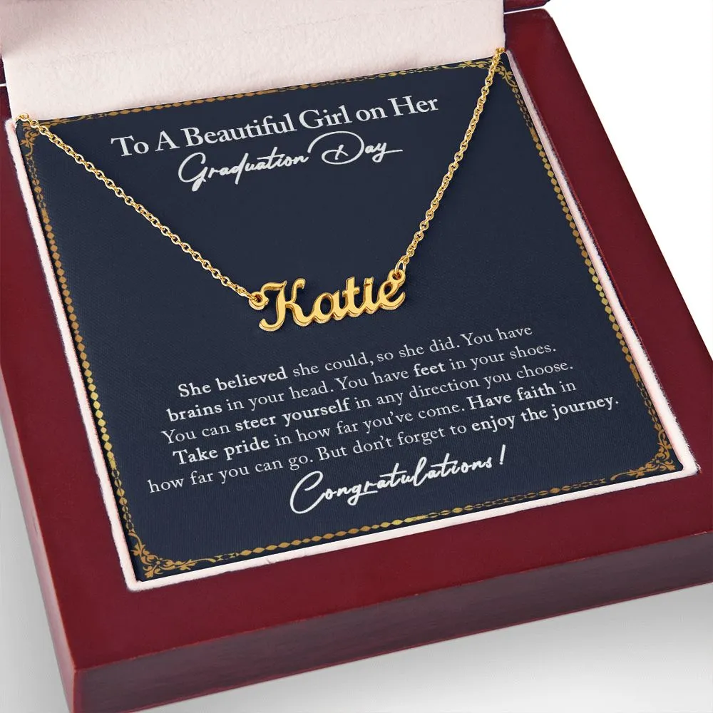 Graduation Gifts for Her, Name Necklace for College Graduation, High School Graduate