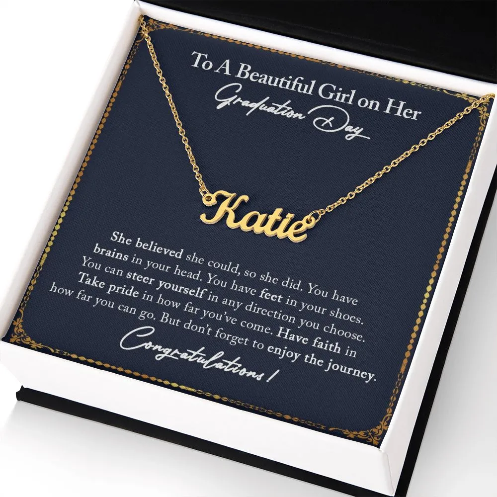 Graduation Gifts for Her, Name Necklace for College Graduation, High School Graduate