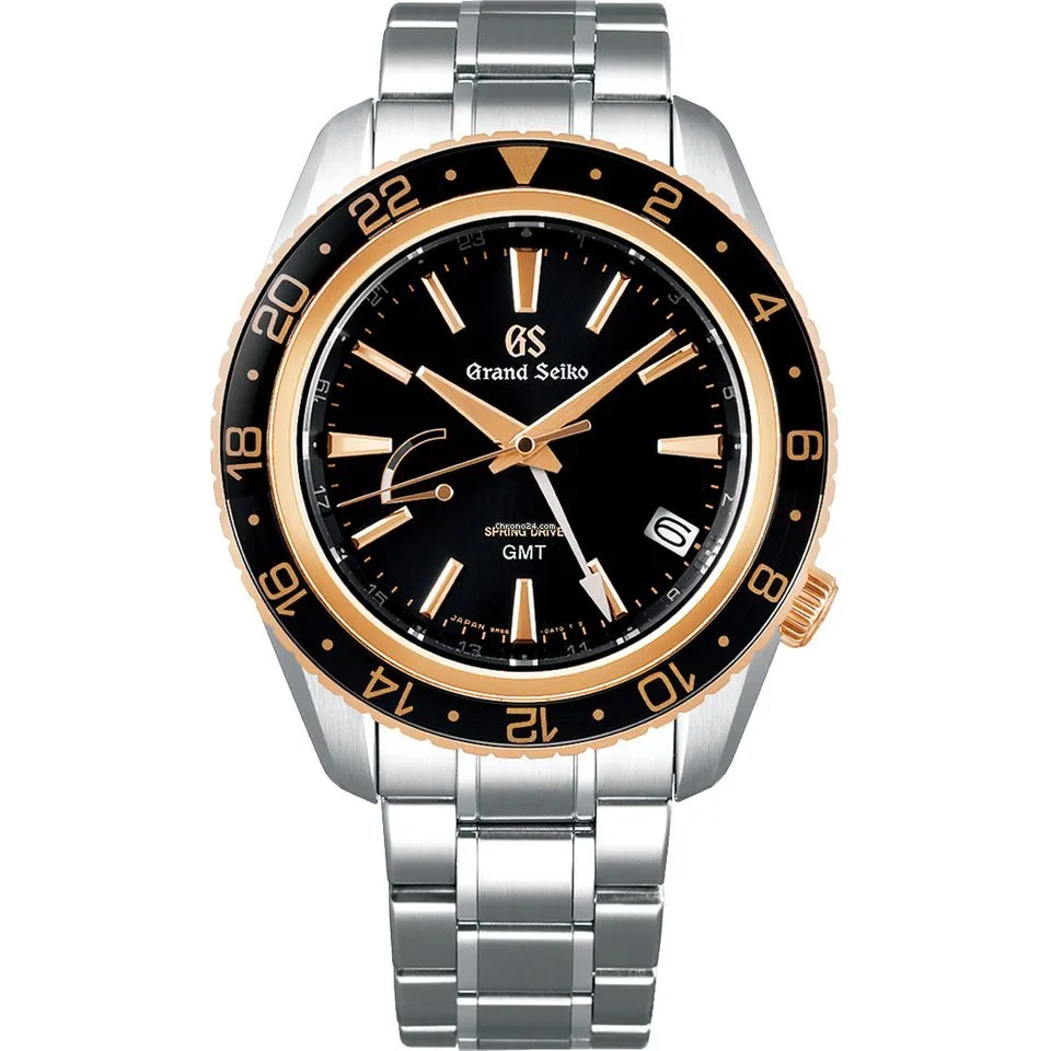 GRAND SEIKO Spring Drive GMT 18K Pink Gold Bezel and Crown SBGE251 men's watch