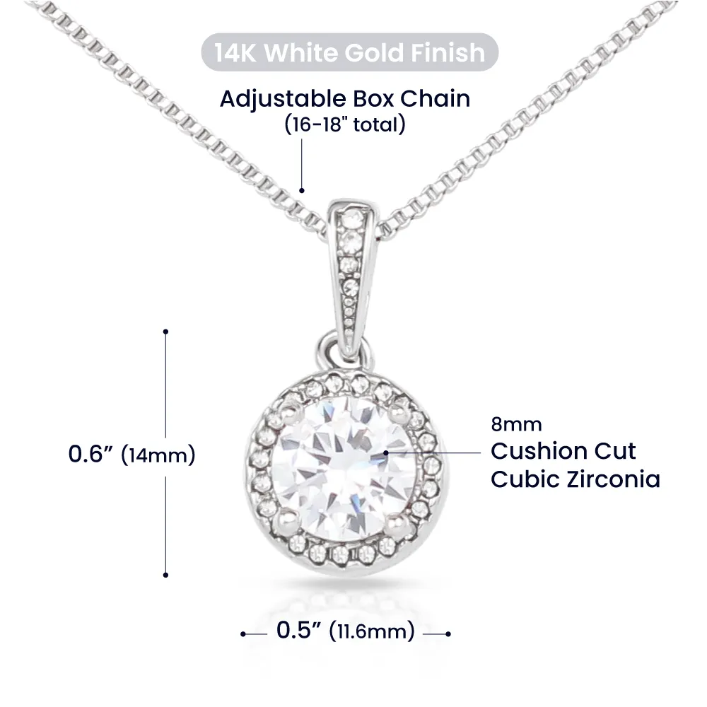 Granddaughter 14k White Gold Pendant Necklace and Poem - "Hold This Close",