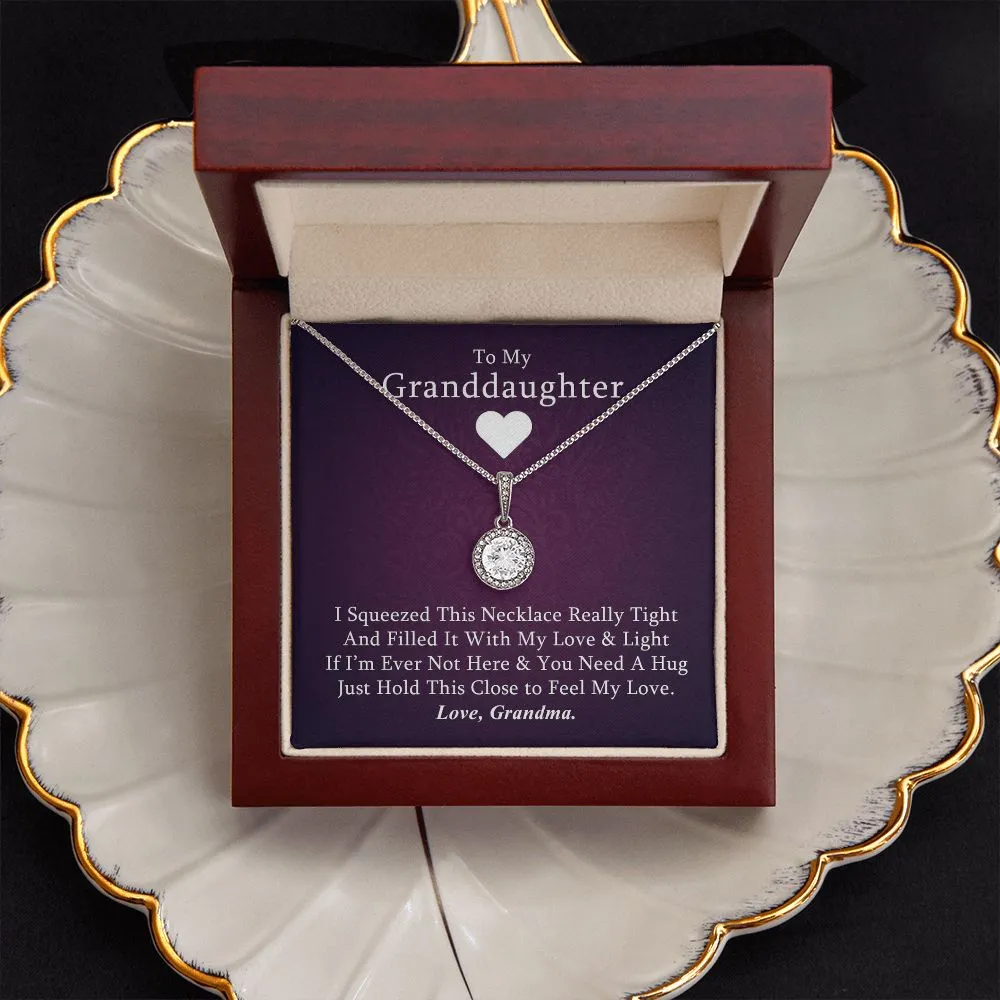 Granddaughter 14k White Gold Pendant Necklace and Poem - "Hold This Close",