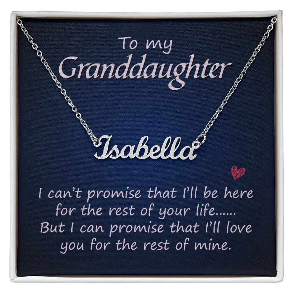 Granddaughter Custom Name Necklace-For the rest of your life