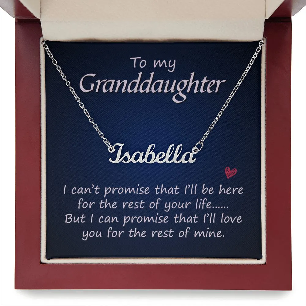 Granddaughter Custom Name Necklace-For the rest of your life