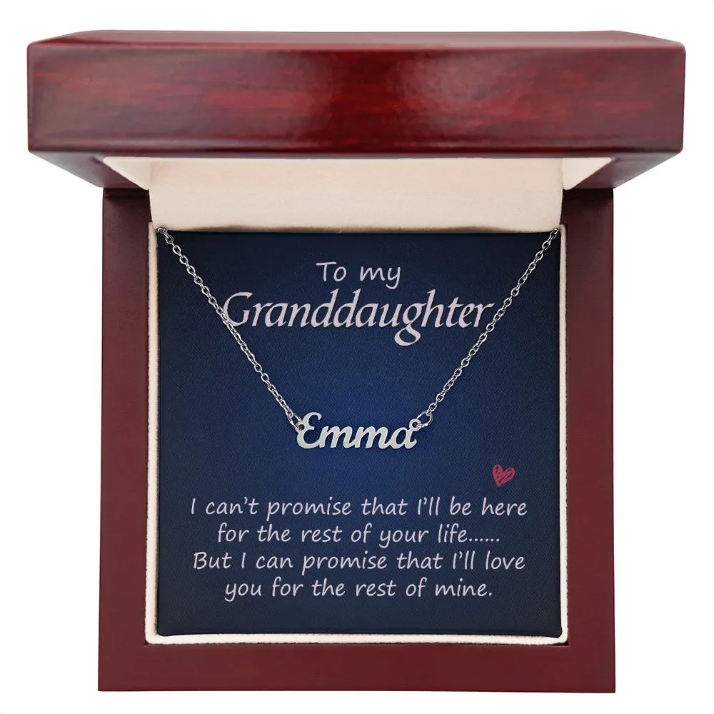 Granddaughter Custom Name Necklace-For the rest of your life