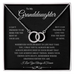 Granddaughter Gift from Grandma or Grandpa, "Your Journey" 14k White Gold Circles Necklace
