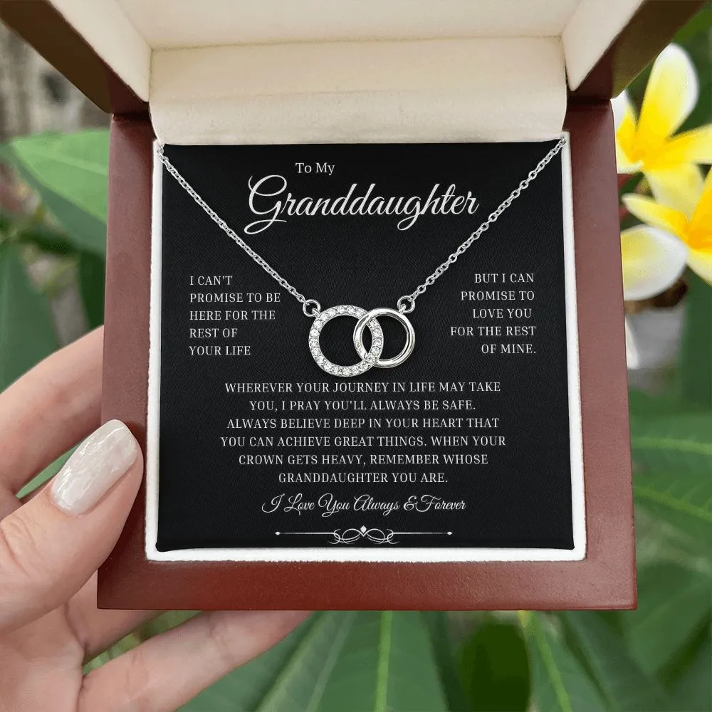 Granddaughter Gift from Grandma or Grandpa, "Your Journey" 14k White Gold Circles Necklace