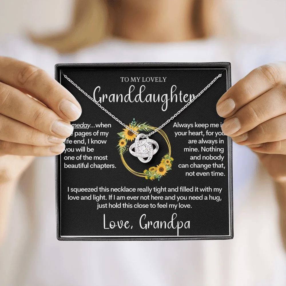 Granddaughter Gift | From Grandpa, 14k White Gold Necklace, Graduation, Birthday Gift for Grand Daughters