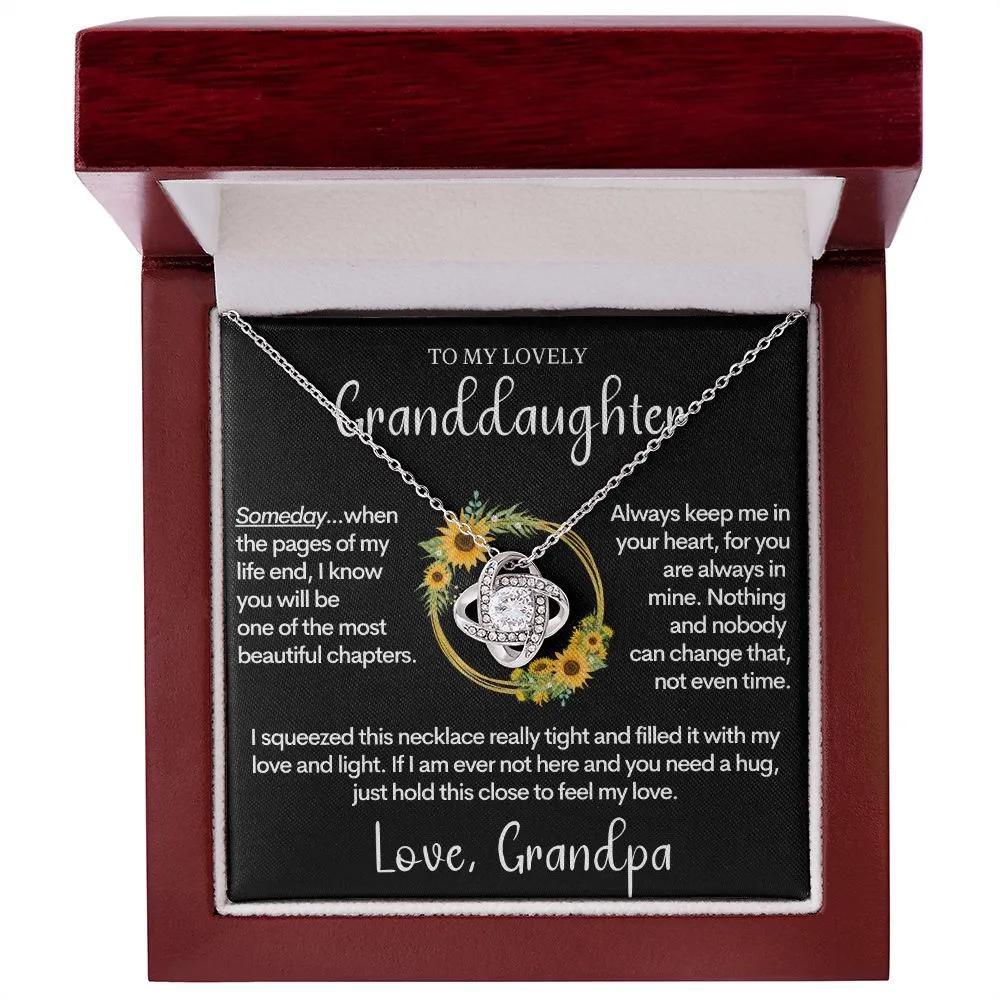 Granddaughter Gift | From Grandpa, 14k White Gold Necklace, Graduation, Birthday Gift for Grand Daughters