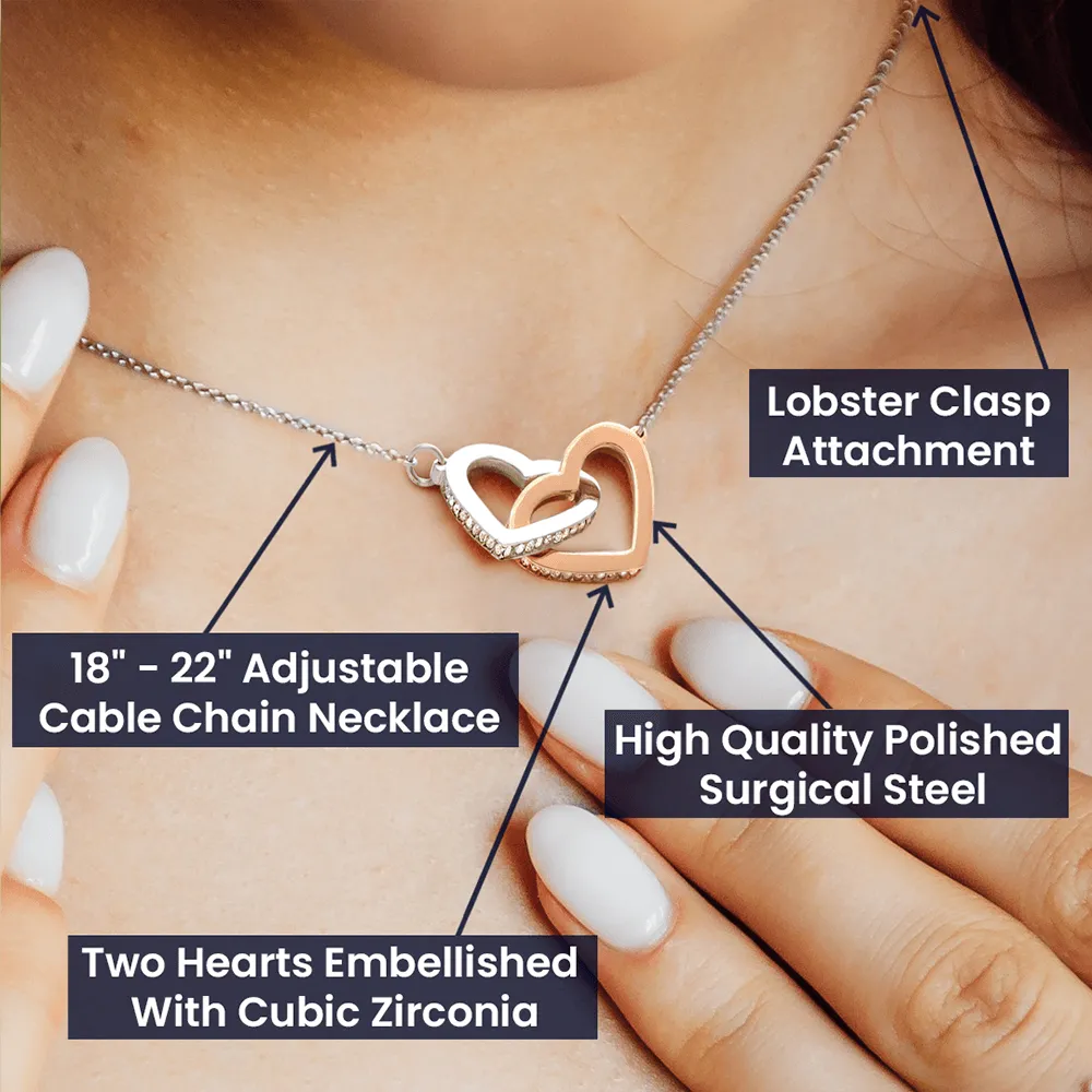 Granddaughter (Love, Grandma and Grandpa) Beautiful Gold Connected Hearts Necklace