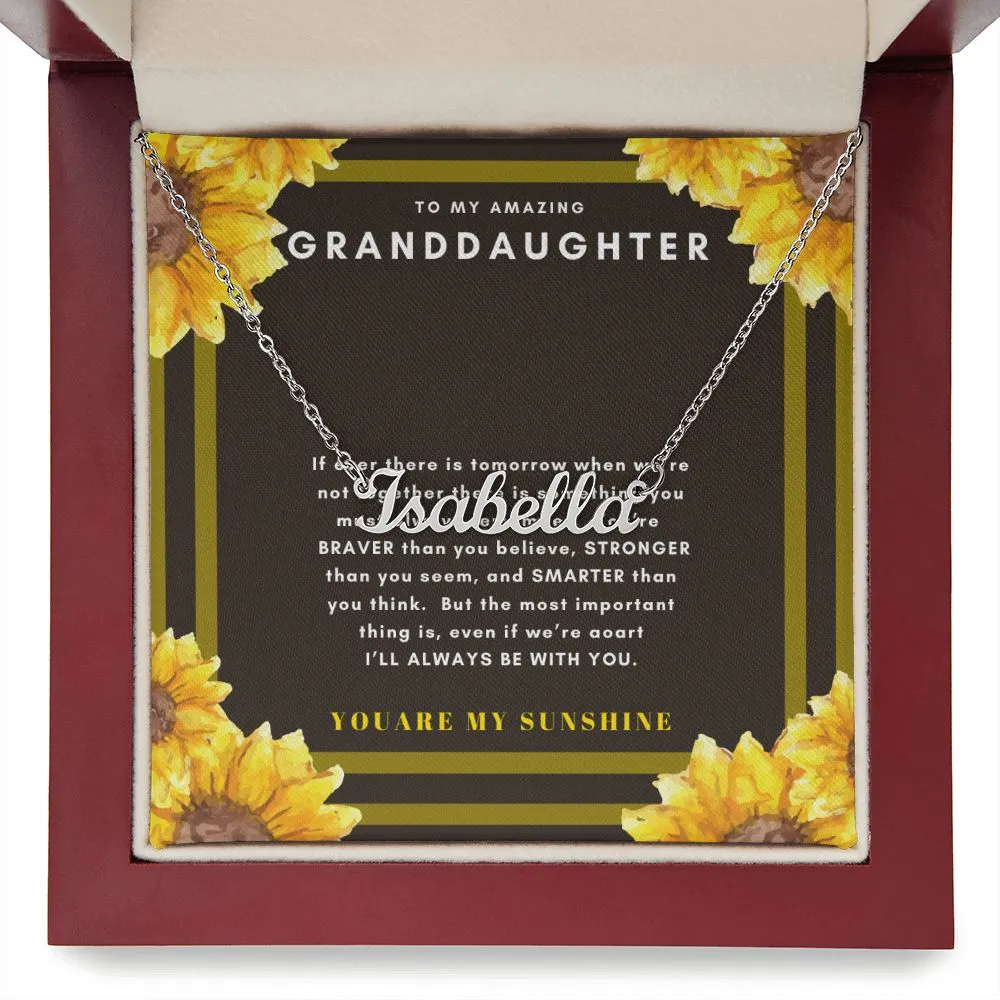Granddaughter Name Necklace-You are my sunshine